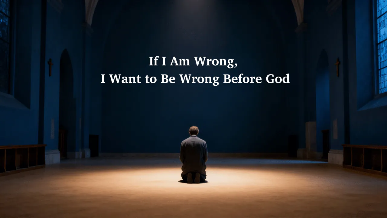 If I Am Wrong, I Want to Be Wrong Before God